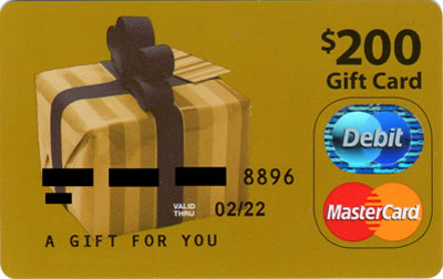 MasterCard $200 gift cards 